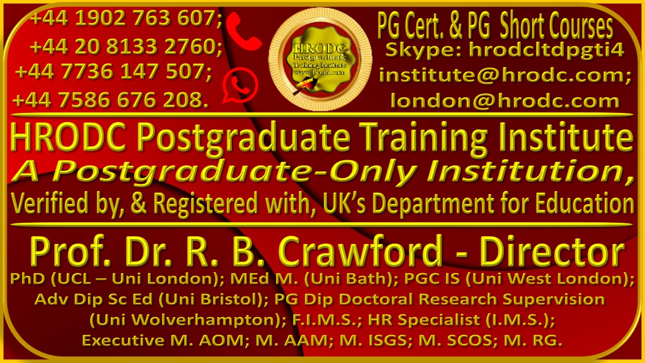 Information Graphics for HRODC Postgraduate Training Institutes Postgraduate Certificate and Diploma -Postgraduate  Short Course Website. 